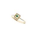 Anello Solitario Easy Square Smeraldo Oro Giallo