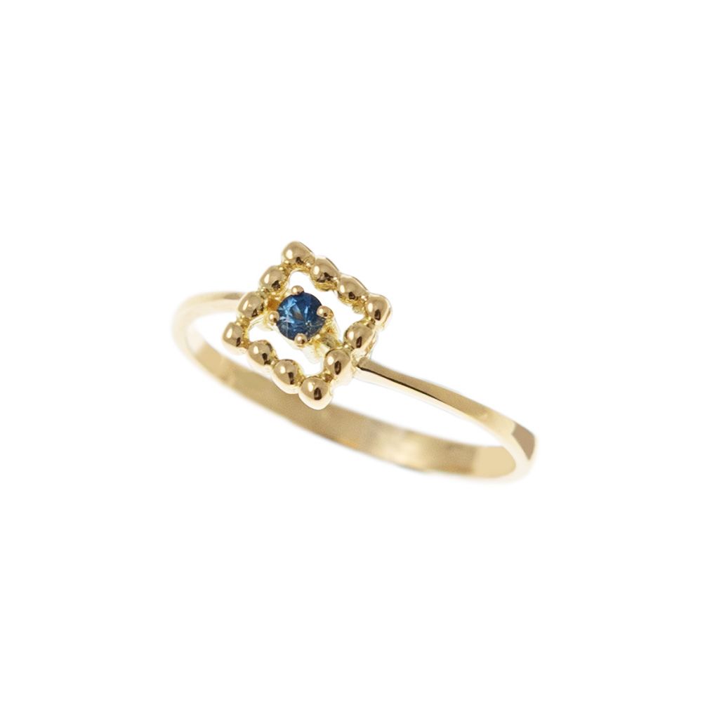 Anello Solitario Easy Square Zaffiro Blu Oro Giallo