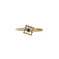 Anello Solitario Easy Square Zaffiro Blu Oro Giallo