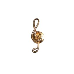 Spilla Chiave di Violino a filo oro giallo - 2.90cm