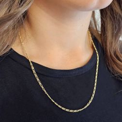 Collana 50cm catena maglia tigre laterale foto indossata