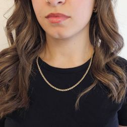 photo of worn  Cuban Link necklace coupled 50cm x 3.20mm