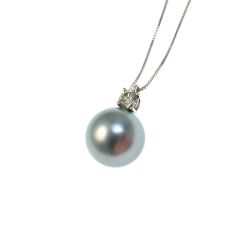 Collana Punto Luce Diamante Brown e Perla Tahiti