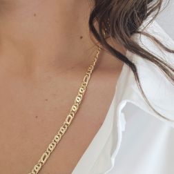 Photo of worn Faceted Figaro Necklace 60cm x 5,20mm
