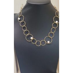 Circle Necklace with Pearls