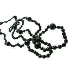 Black Onix 16.5mm - 8.5mm Spheres 170cm Long Necklace