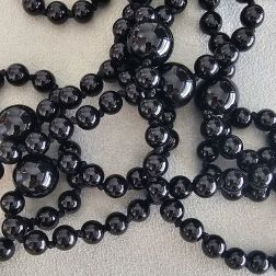 Black Onix 16.5mm - 8.5mm Spheres 170cm Long Necklace