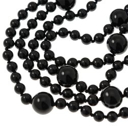 Collana Lunga Onice Nera Laccio 170cm con Sfere da 16.5mm 8.5mm