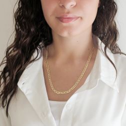 Photo of worn "Traversino" chain Necklace 50cm x 5mm