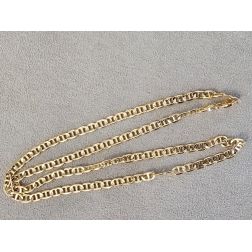 Yellow Gold "Traversino" chain Necklace 50cm x 4.30mm