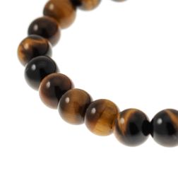 Bracciale Elastico interno con sfere 8.50mm Occhio di Tigre