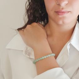 Bracciale Elastico interno con sfere 6.50mm Avventurina Verde foto indossata