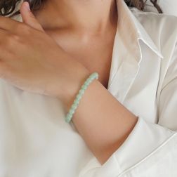 Bracciale Elastico interno con sfere 6.50mm Avventurina Verde foto indossata