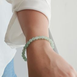 Bracciale Elastico interno con sfere 6.50mm Avventurina Verde foto indossata