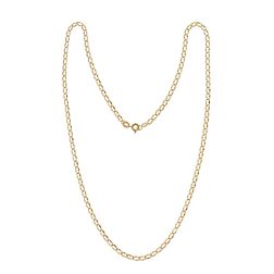 Collana catena grumetta ovale piatta sfaccettata