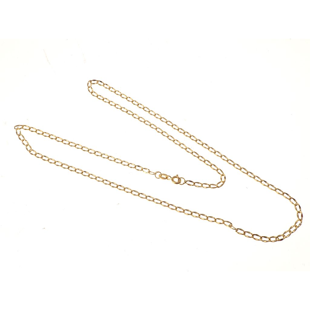Collana catena grumetta ovale piatta sfaccettata