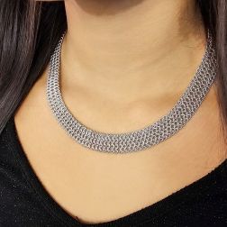 photo of worn Magnificent White Gold Necklace 14mm