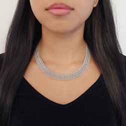 Collana Magnificent oro bianco x14mm indossata