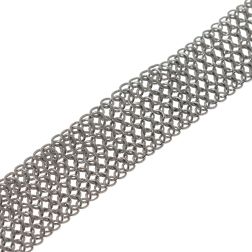 Magnificent white gold large necklace - 48cm x 19.20mm