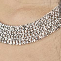 Collana Magnificent Oro Bianco 40cm x 19.20mm foto indossata
