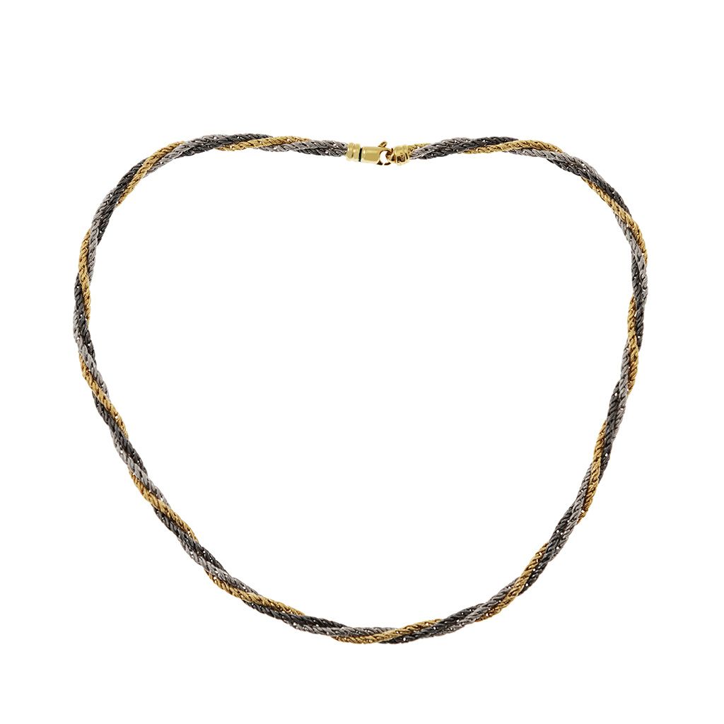 Tricolour Braided Torchon Chain Necklace