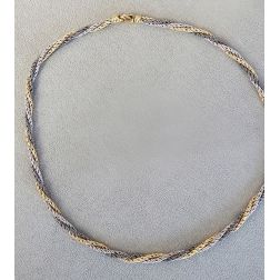 Tricolour Braided Torchon Chain Necklace