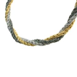 Tricolour Braided Torchon Chain Necklace