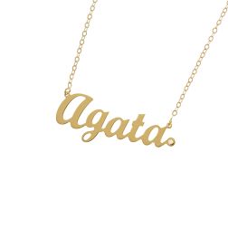 Collana con nome Agata in Oro Giallo con Diamante (Pezzo Unico)