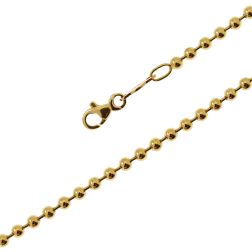 Collana Girocollo con Palline 46cm x 3mm in Oro Giallo