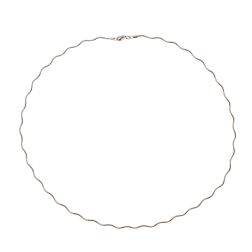 Girocollo Semirigido Flessibile filo a Onda Sfaccettato Oro Bianco