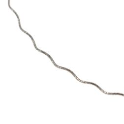 Girocollo Semirigido Flessibile filo a Onda Sfaccettato Oro Bianco