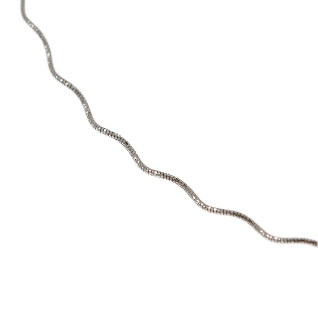 Girocollo Semirigido Flessibile filo a Onda Sfaccettato Oro Bianco