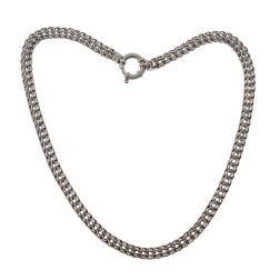 White gold braided chain necklace
