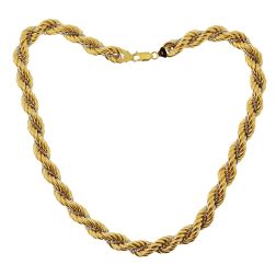 Girocollo Corda oro giallo con veneta oro bianco 45cm x 10mm