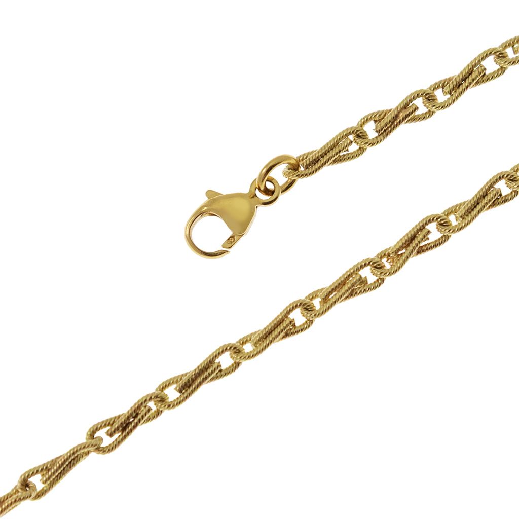 Bracciale Catena Infinito a filo Rigato in Oro Giallo