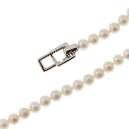 Collana Perle Akoya chiusura geometrica in Oro Bianco