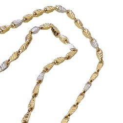 Collana 70cm Unisex Bicolore a maglia tridimensionale Chevron