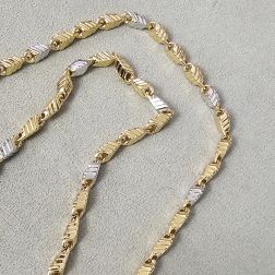 Collana 70cm Unisex Bicolore a maglia tridimensionale Chevron