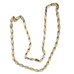 Collana 70cm Unisex Bicolore a maglia tridimensionale Chevron