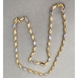 70cm Unisex Two-Tone Necklace with 3D Chevron Link Pattern