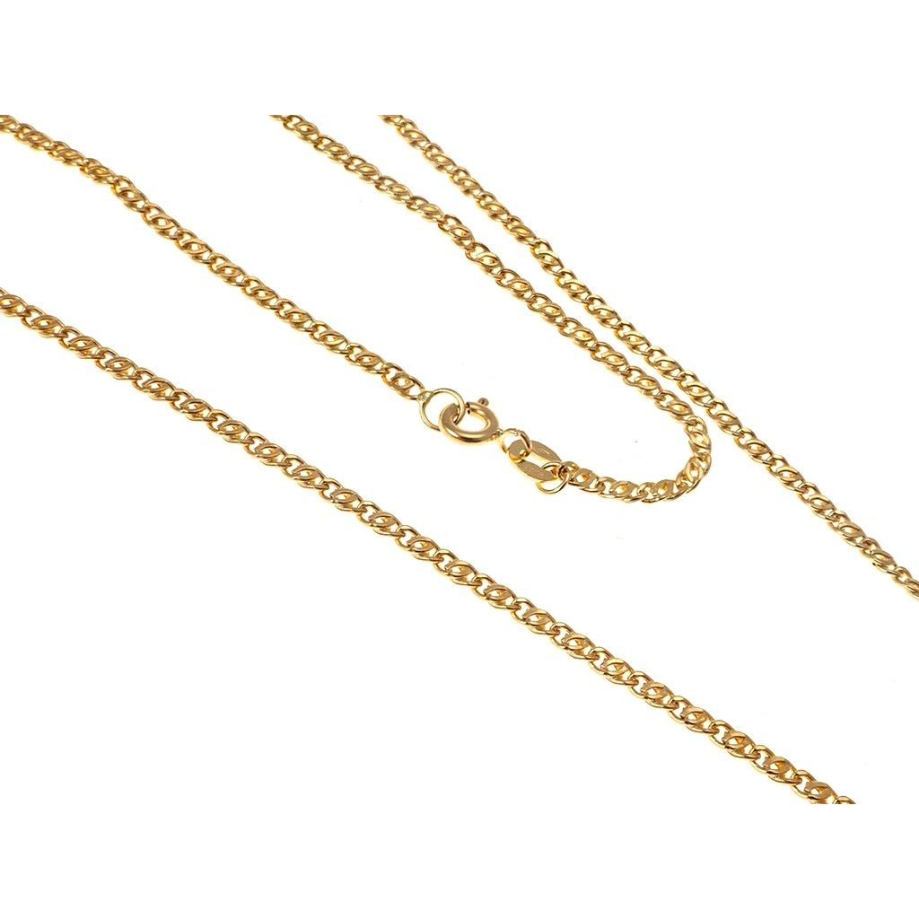 50cm x 2mm Yellow Gold Tiger link chain Necklace