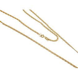 50cm x 2mm Yellow Gold Tiger link chain Necklace