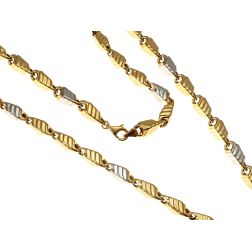 Collana Unisex Bicolore a maglia tridimensionale Chevron