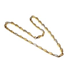 Collana Unisex Bicolore a maglia tridimensionale Chevron