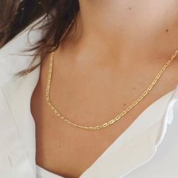 Collana 50cm Pernice da 2.50mm in Oro Giallo foto indossata