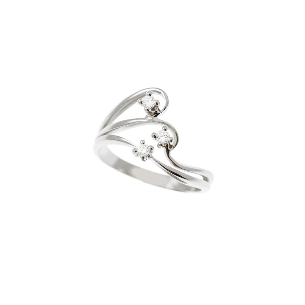Trilogy in White Gold and Diamonds with three intertwined threads