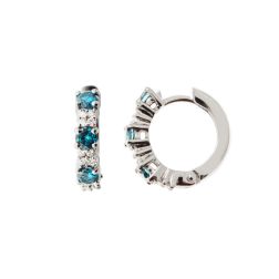 Trilogy Blue Diamond and Diamond hoops
