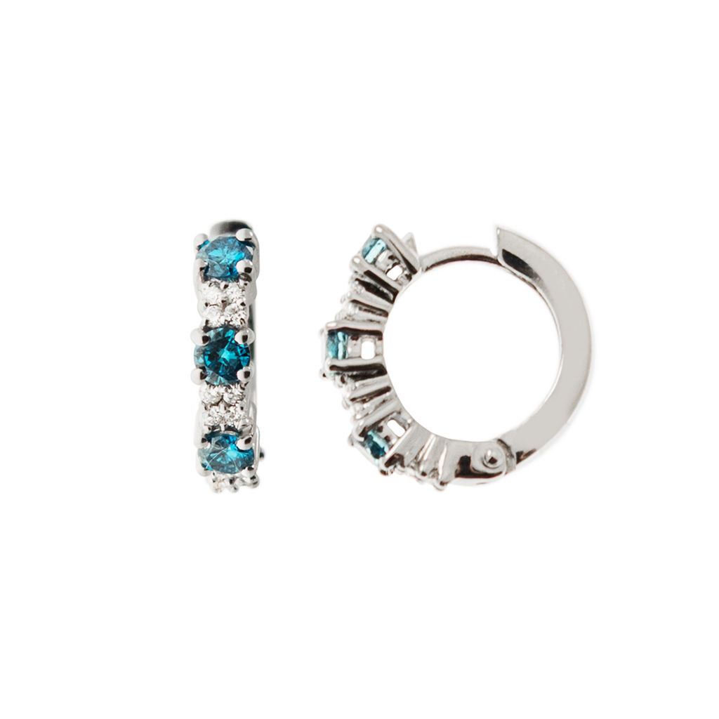 Trilogy Blue Diamond and Diamond hoops