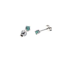 Solitary Emerald Stud Earrings