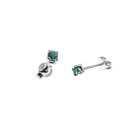 Solitary Emerald Stud Earrings